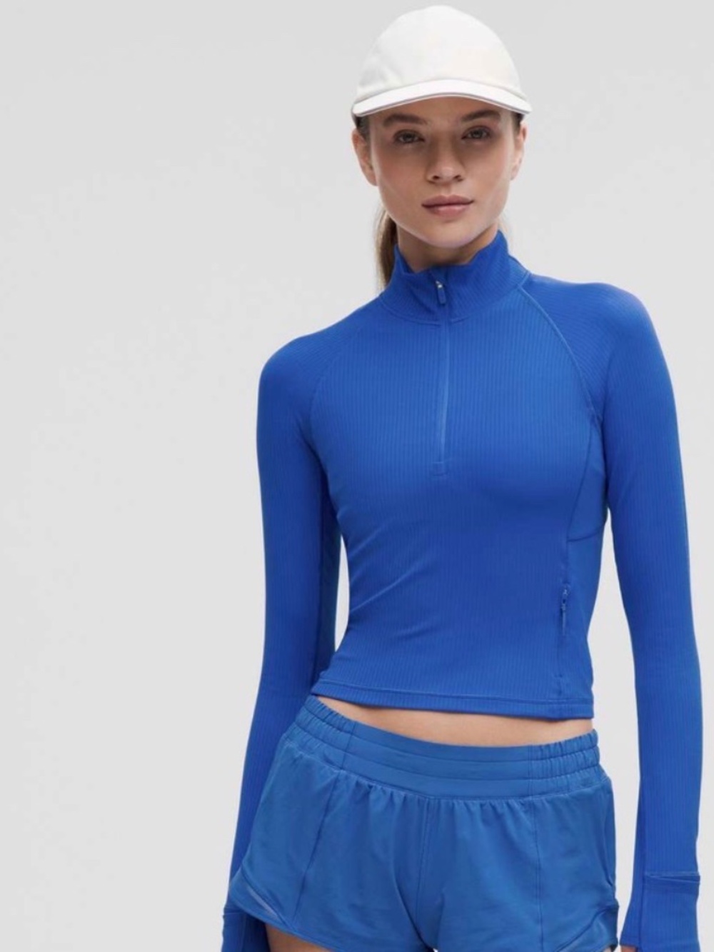 Lululemon Its Rulu Ribbed Cropped Half Zip *Updated M